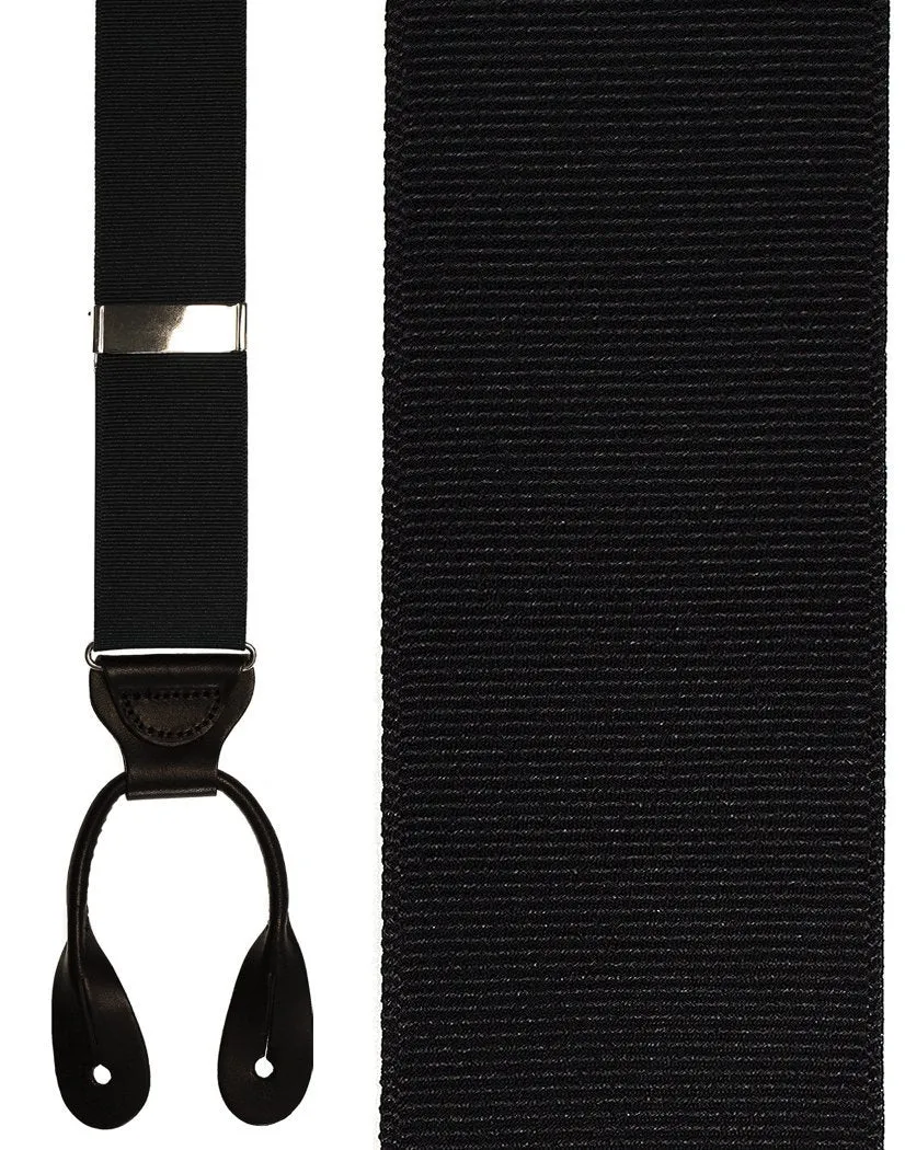 "Black Grosgraine Ribbon II" Suspenders