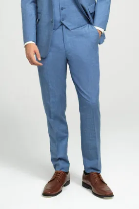 "Brunswick" Cornflower Slim Suit Pants