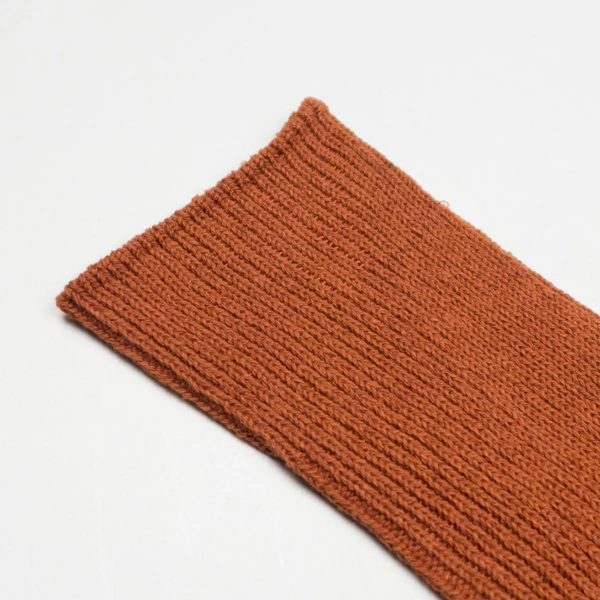 RoToTo - Washi / Recycled Cotton Rib Crew Socks - Dark Orange