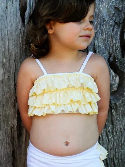 Ruffled Crop Top - Lemon