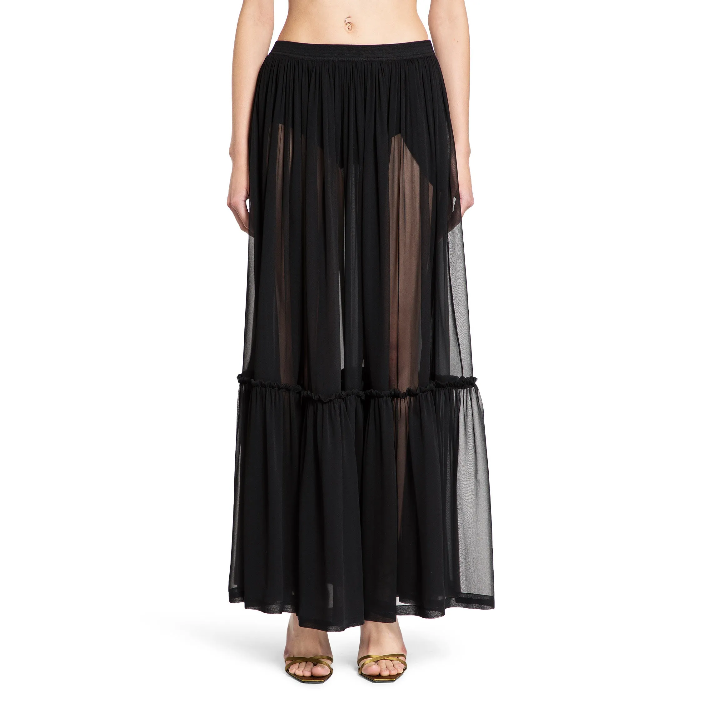 SAINT LAURENT WOMAN BLACK SKIRTS