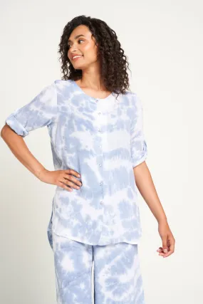 Saloos Tie & Dye Button Through Tunic Shirt