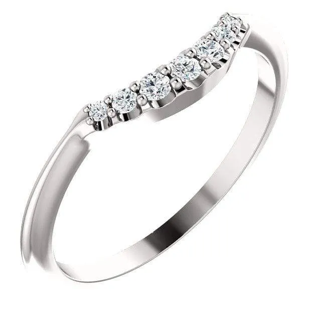 Selene - Graduated Diamond, Moissanite or Sapphire Curved Contoured Stacking Wedding Ring