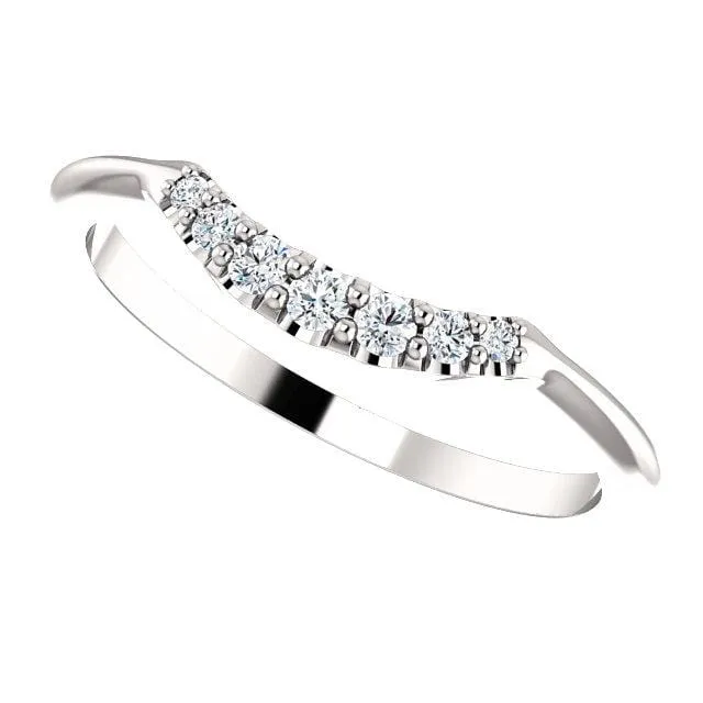 Selene - Graduated Diamond, Moissanite or Sapphire Curved Contoured Stacking Wedding Ring