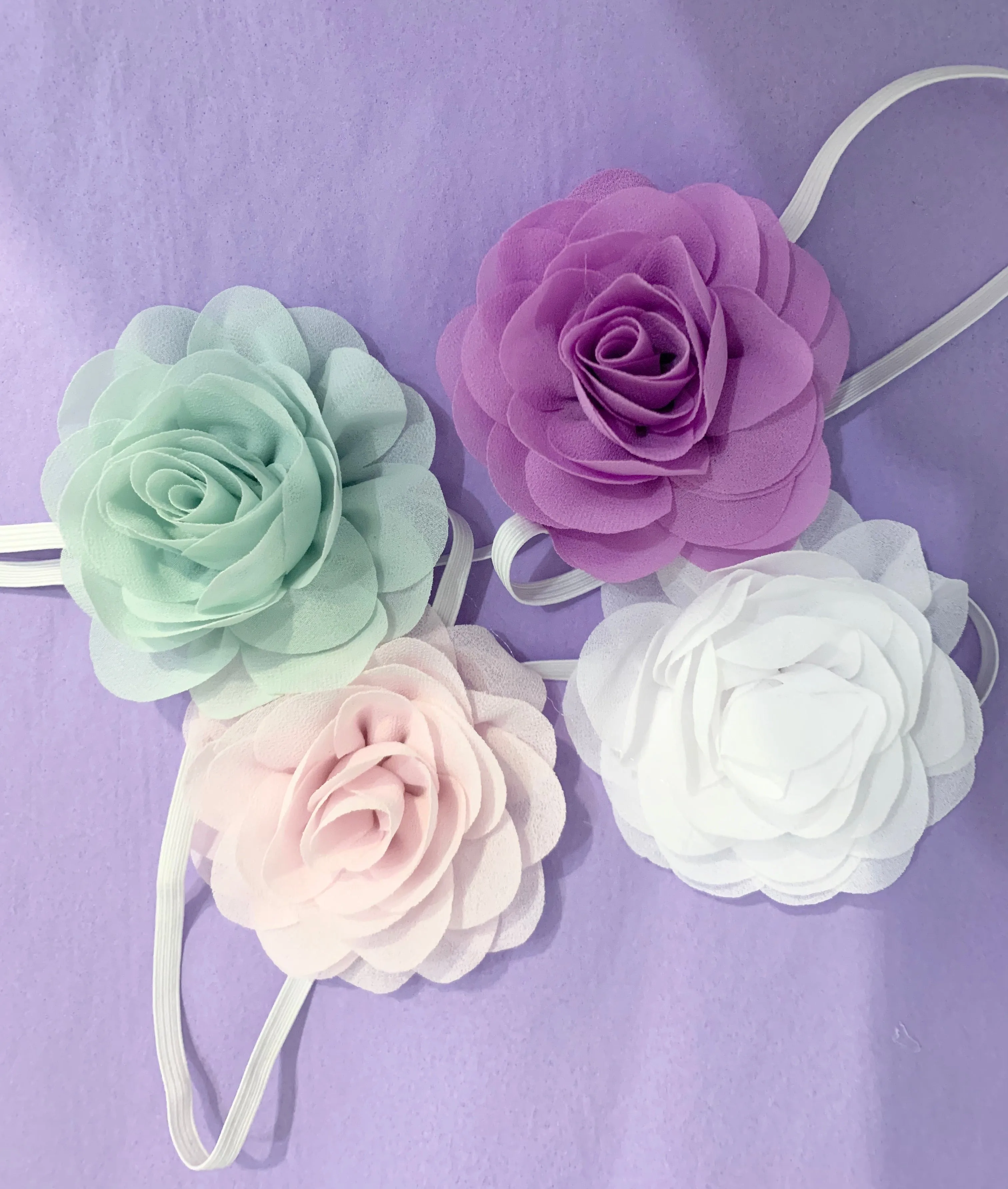 set of 4 Rose headband