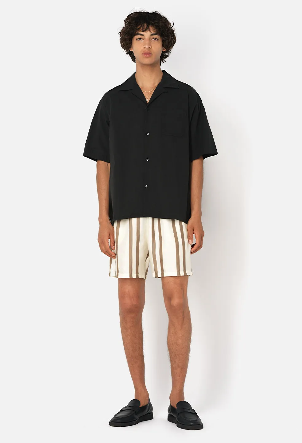 Silk Short / Bark X Salt Stripe