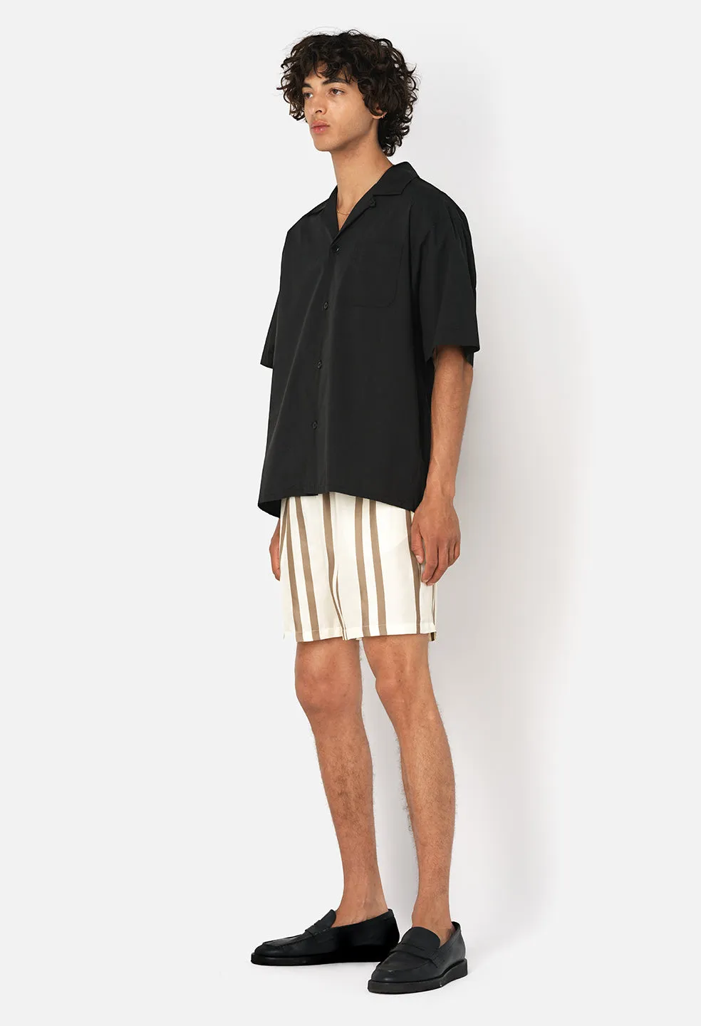 Silk Short / Bark X Salt Stripe