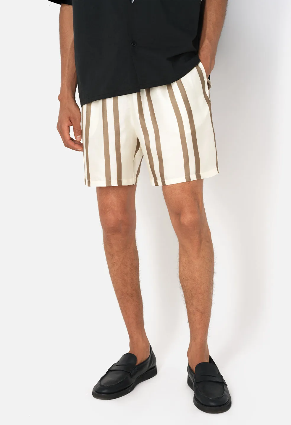 Silk Short / Bark X Salt Stripe