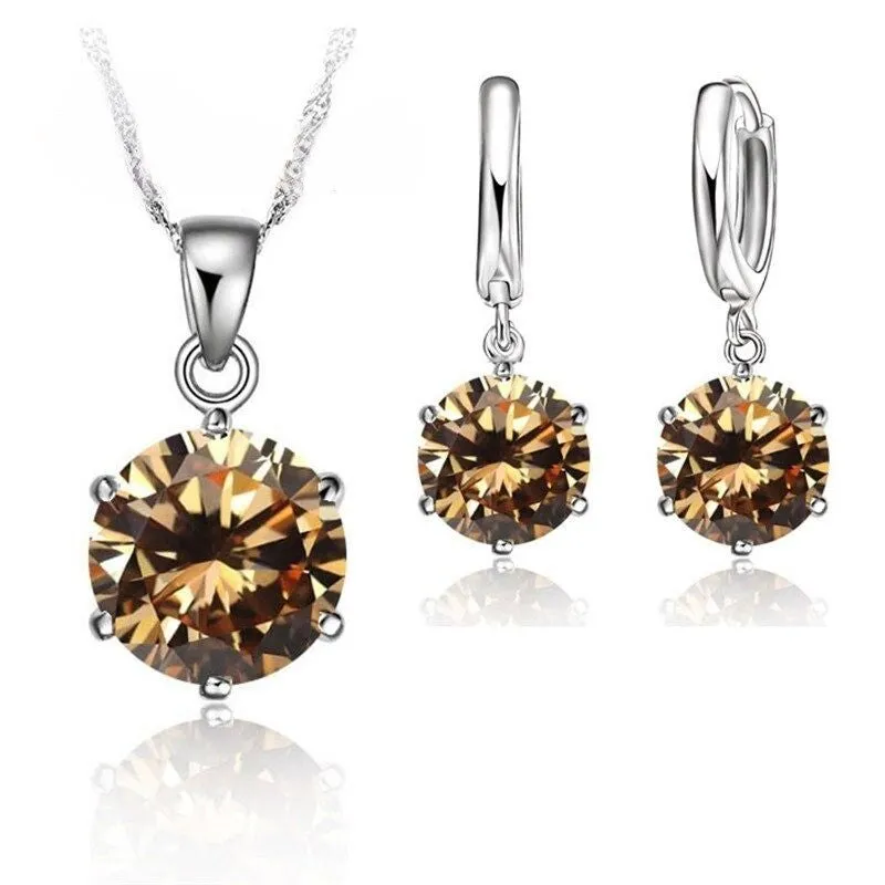 Sterling Silver Cubic Zirconia Necklace For Women