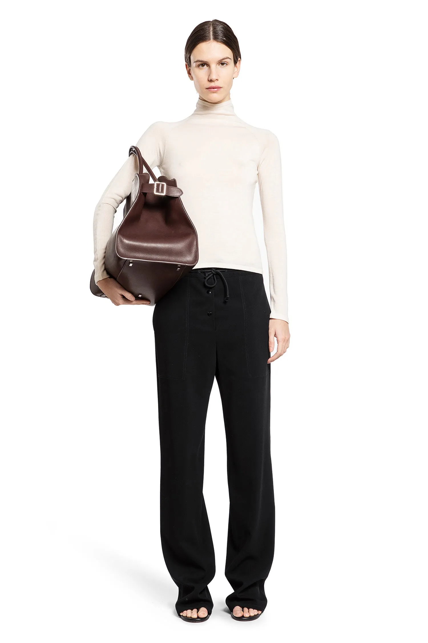 THE ROW WOMAN BLACK TROUSERS