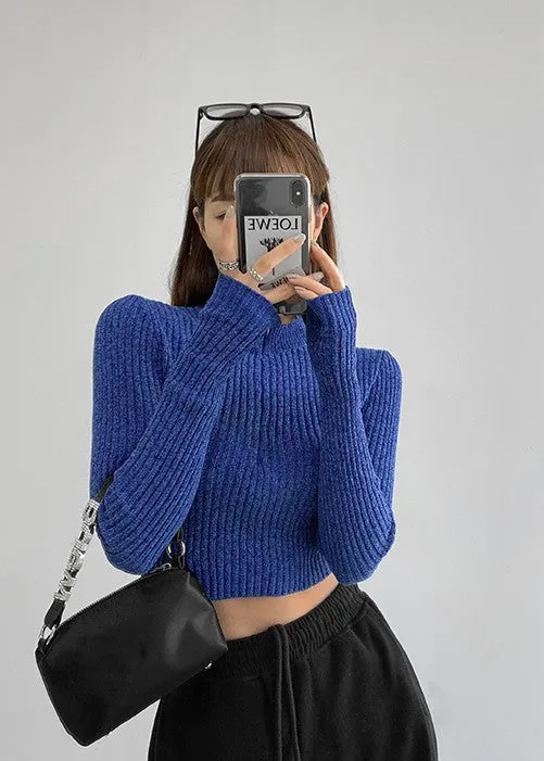 Tuesday Tips knit ribbed crop sweater