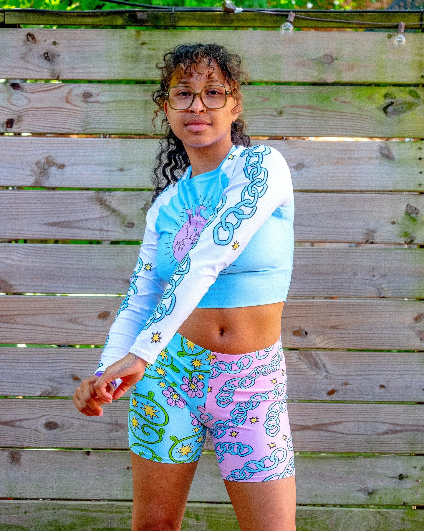 UB x SOFTPRINTS Heartbreaker Long-sleeve Crop Top