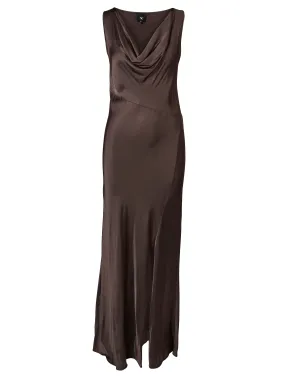 VANILLA langes Kleid - Dark Brown