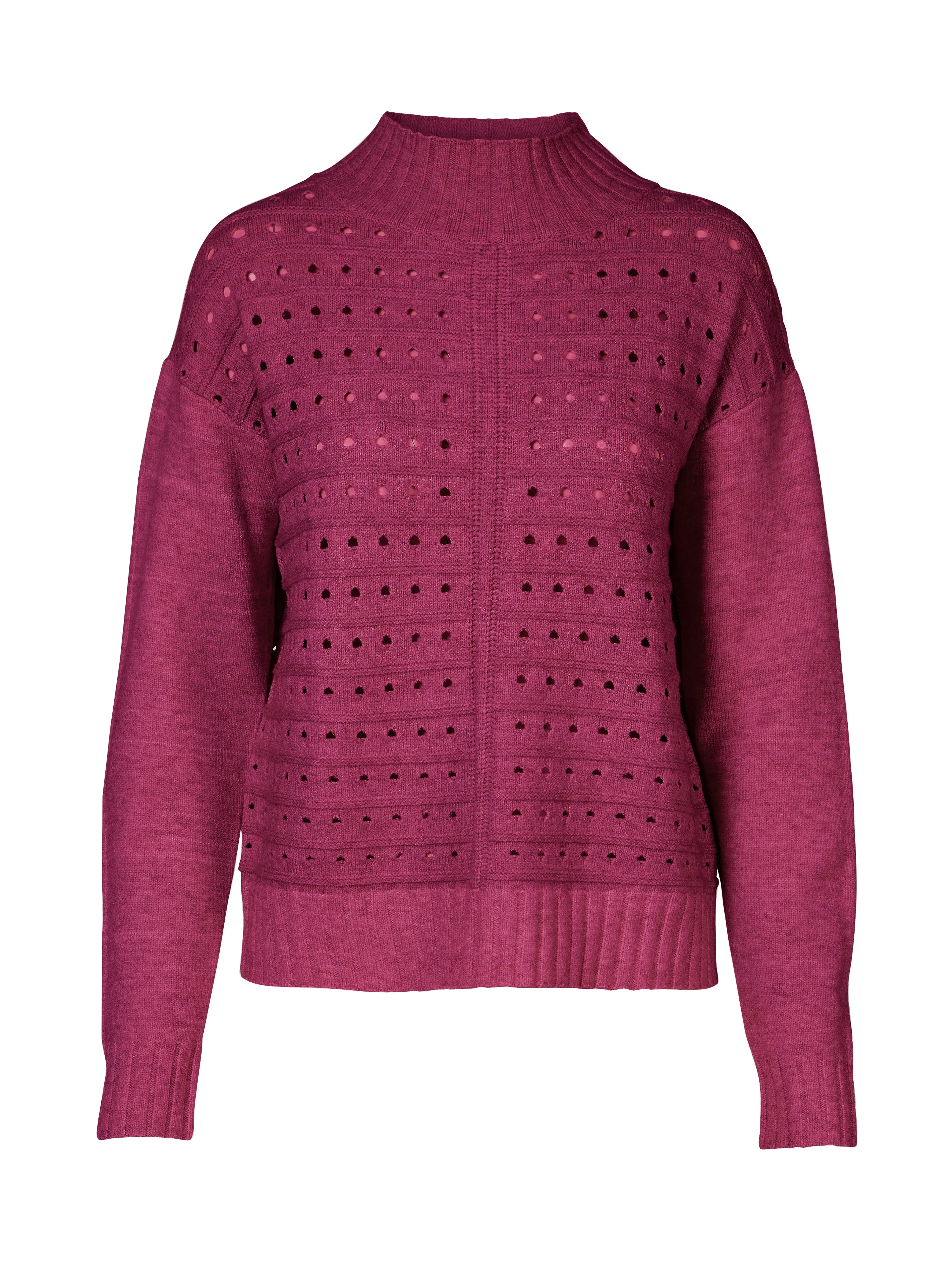 VILKE Strickpullover - Dark plum