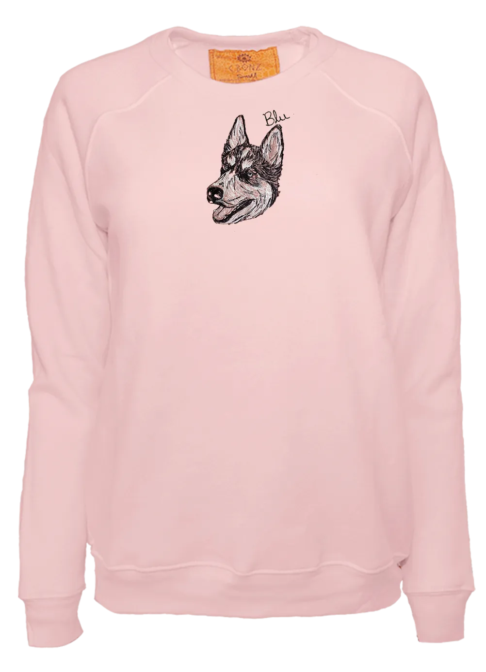 Women's Doodle Style Custom Pet Portrait Classic Crewneck Pullover