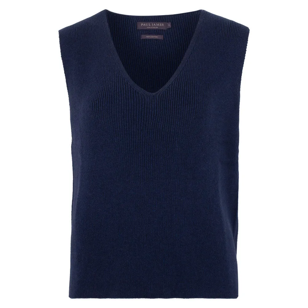 Womens Organic Cotton V-Neck Sleeveless Jumper