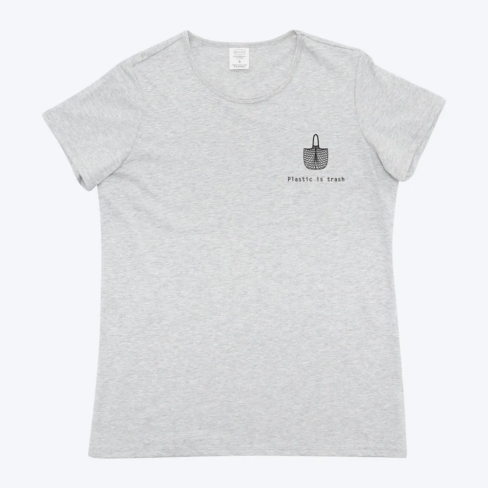 Women's Organic T-shirt - Plastic is Trash