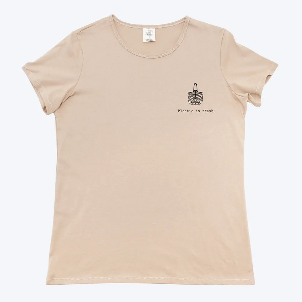 Women's Organic T-shirt - Plastic is Trash