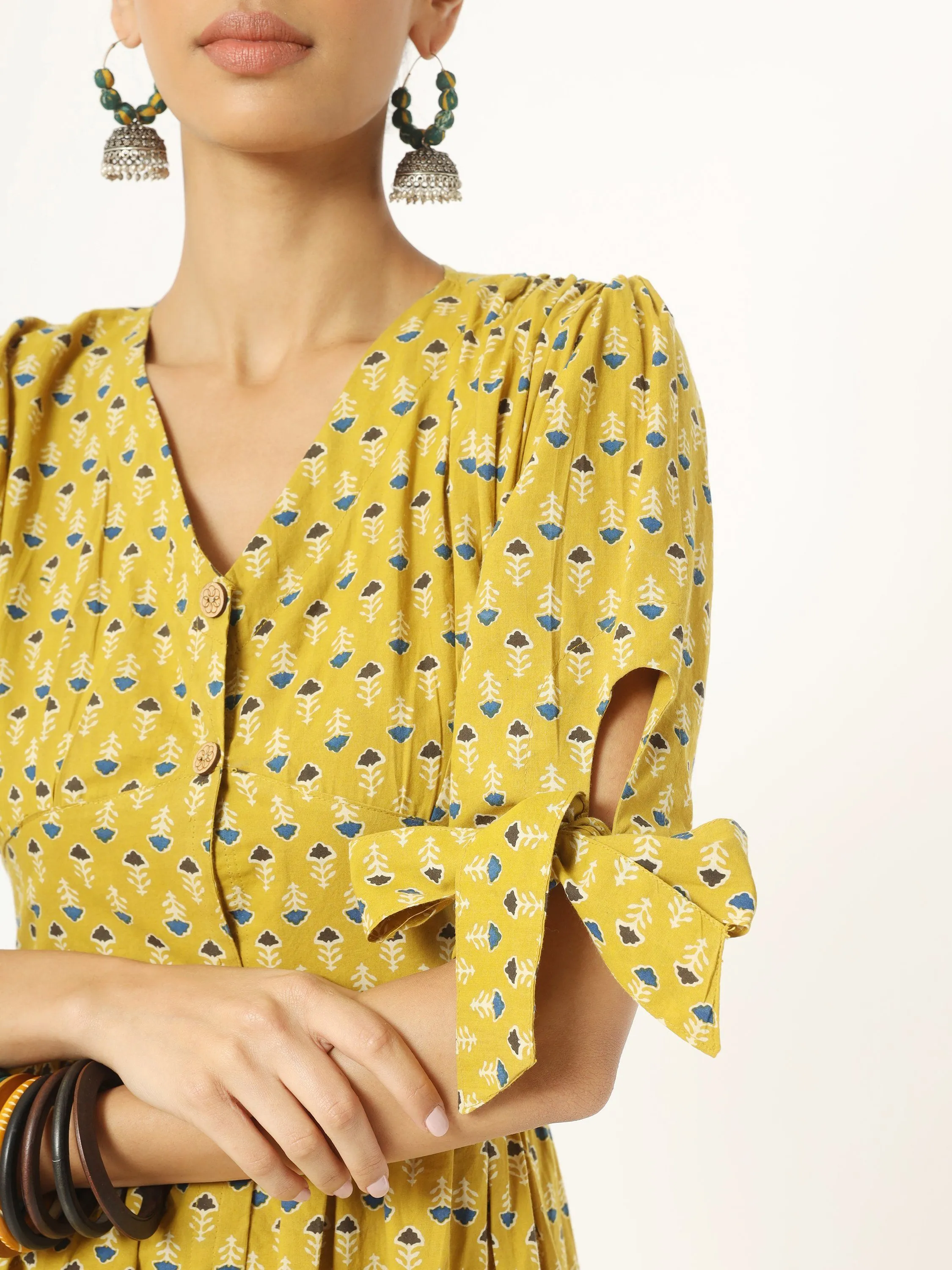 Yellow Gather Dress